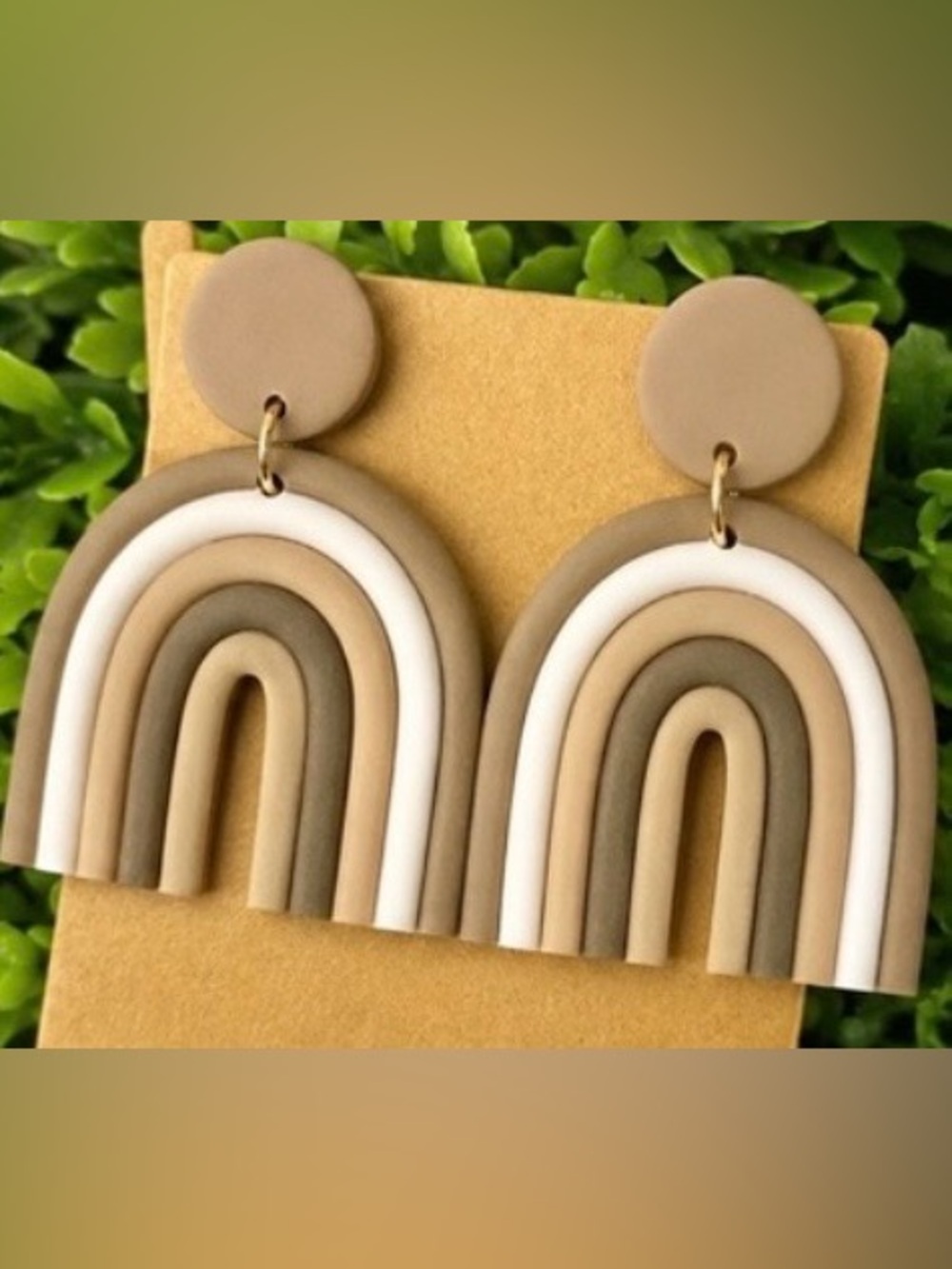 Pastel Pink Rainbow Dangle Earrings